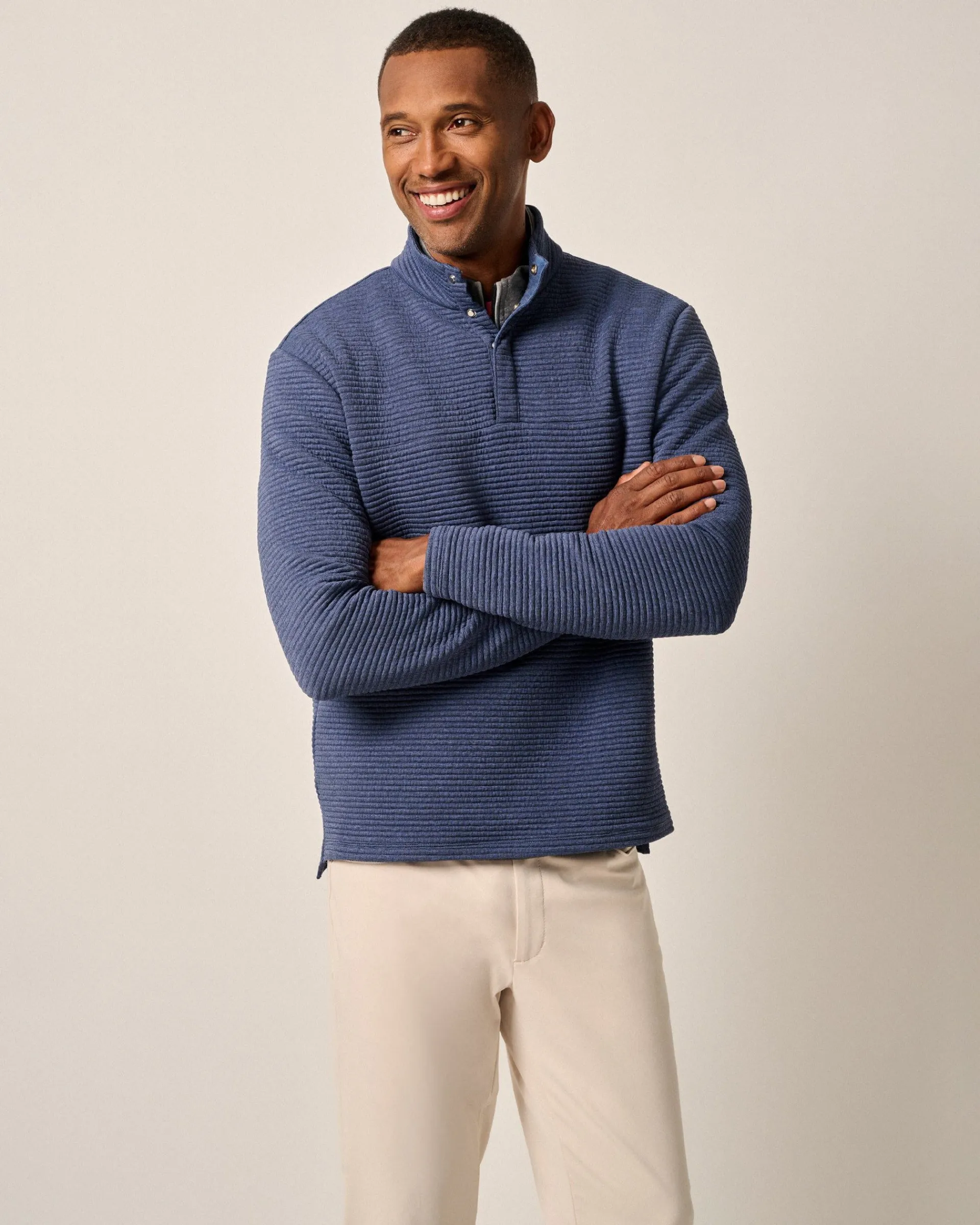 Online Benjy Heathered Henley Pullover Quarter-Zips
