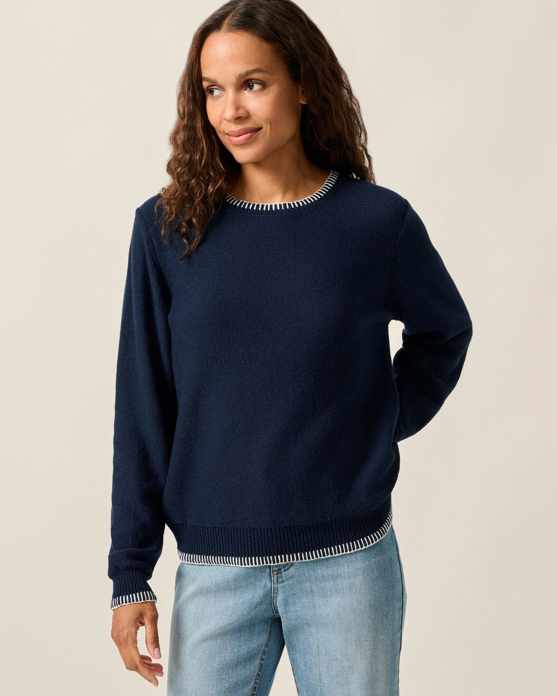 Blanche Cotton Blend Crewneck Sweater Women Sweaters & Cardigans