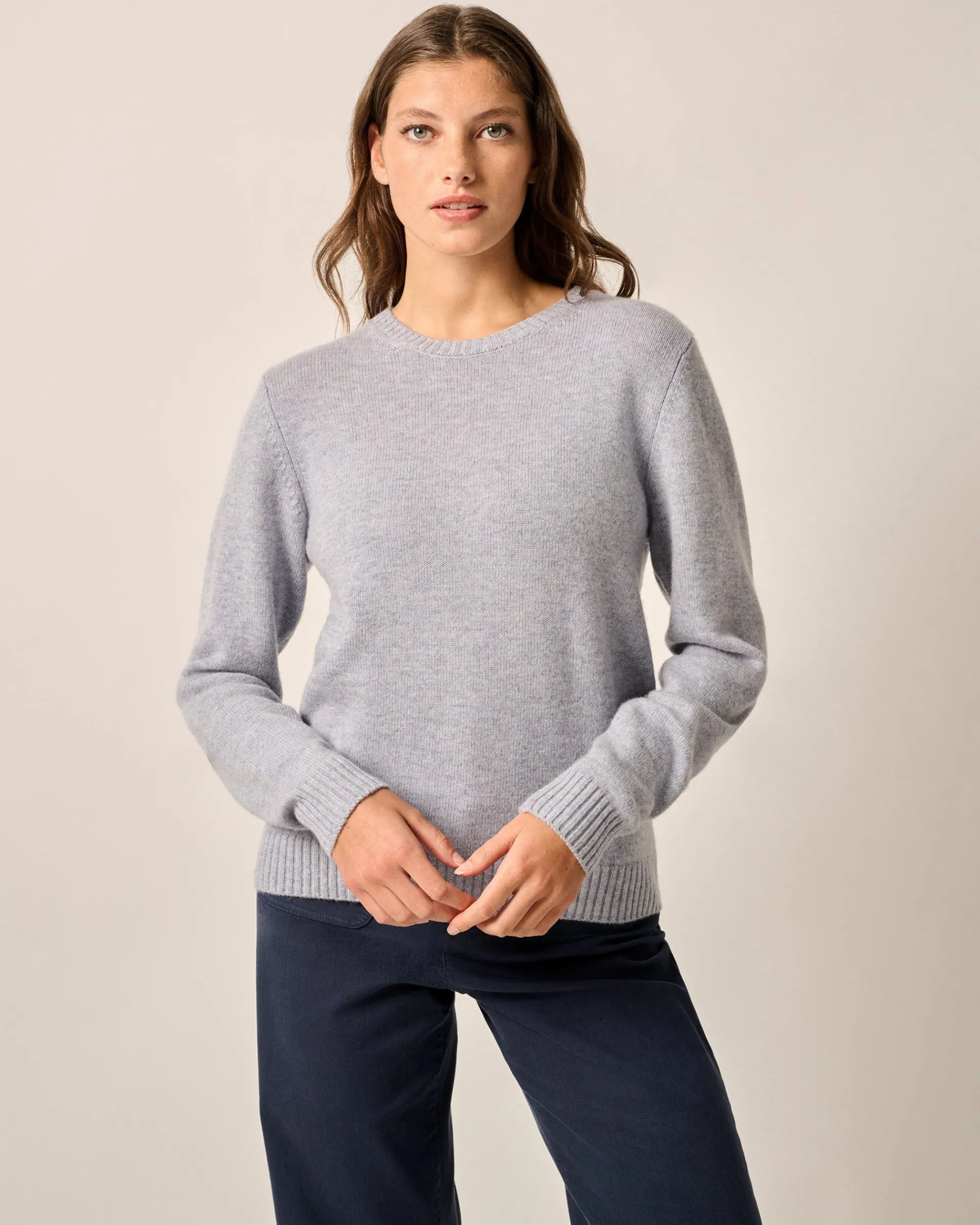 New Cashmere Blend Crewneck Sweater Women Sweaters & Cardigans