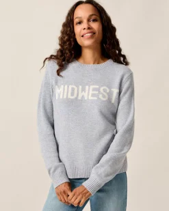 Sale Coastal Cashmere Blend Crewneck Sweater Women Sweaters & Cardigans