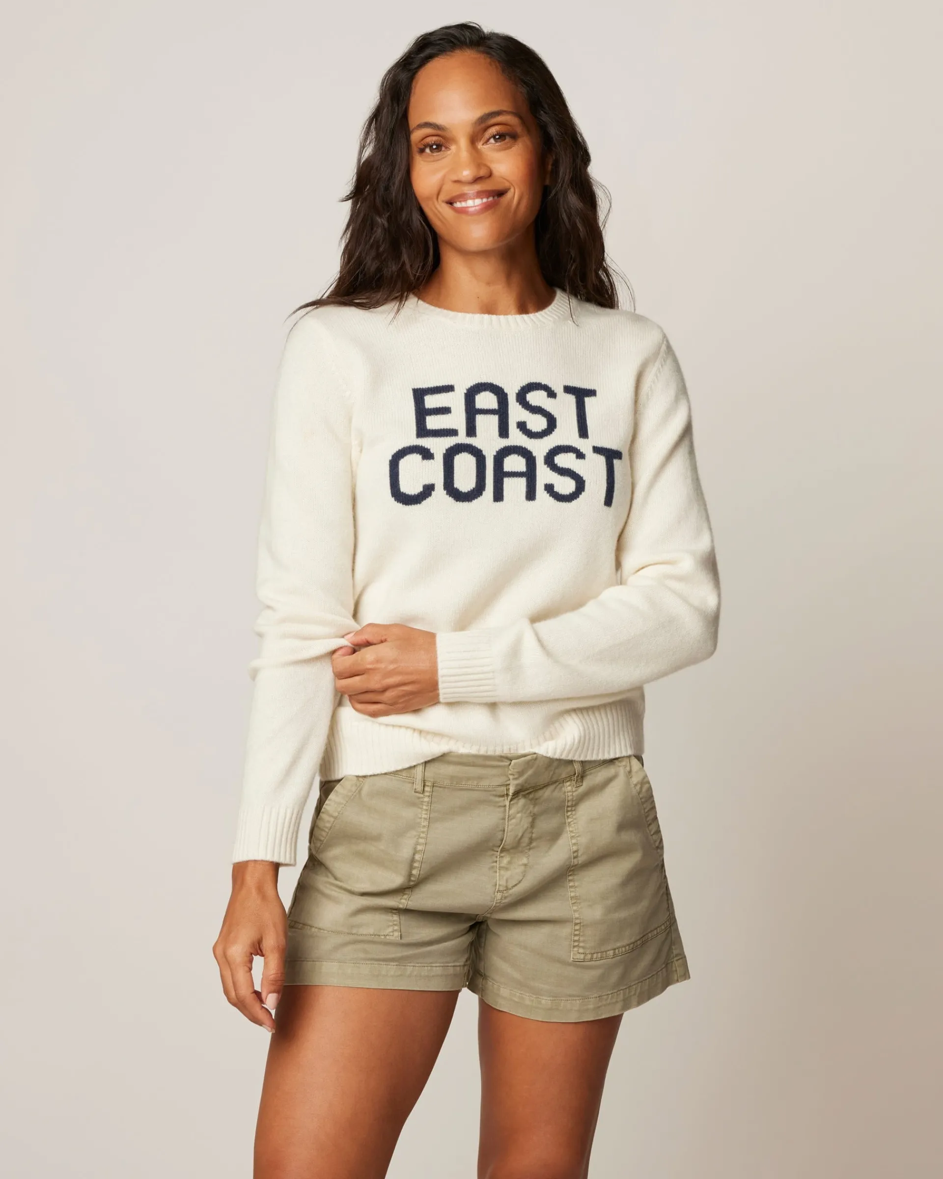 Sale Coastal Cashmere Blend Crewneck Sweater Women Sweaters & Cardigans