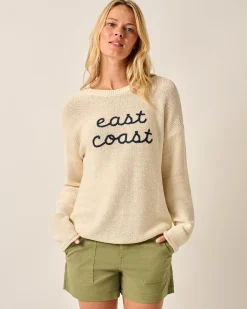 New Coastal Chloe Cotton Blend Crewneck Sweater Women Sweaters & Cardigans
