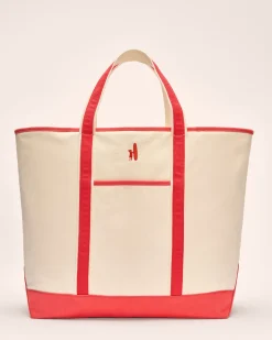 Discount Color Block Canvas Tote Bag Women Bags