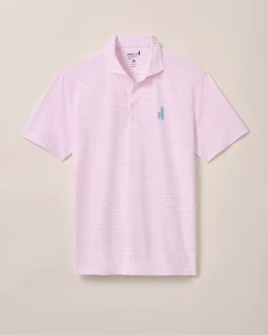 Discount Custom Surfer Logo Performance Mesh Polo - Stetson Stripe Polos|Polos