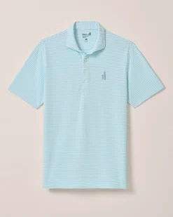 Discount Custom Surfer Logo Performance Mesh Polo - Stetson Stripe Polos|Polos