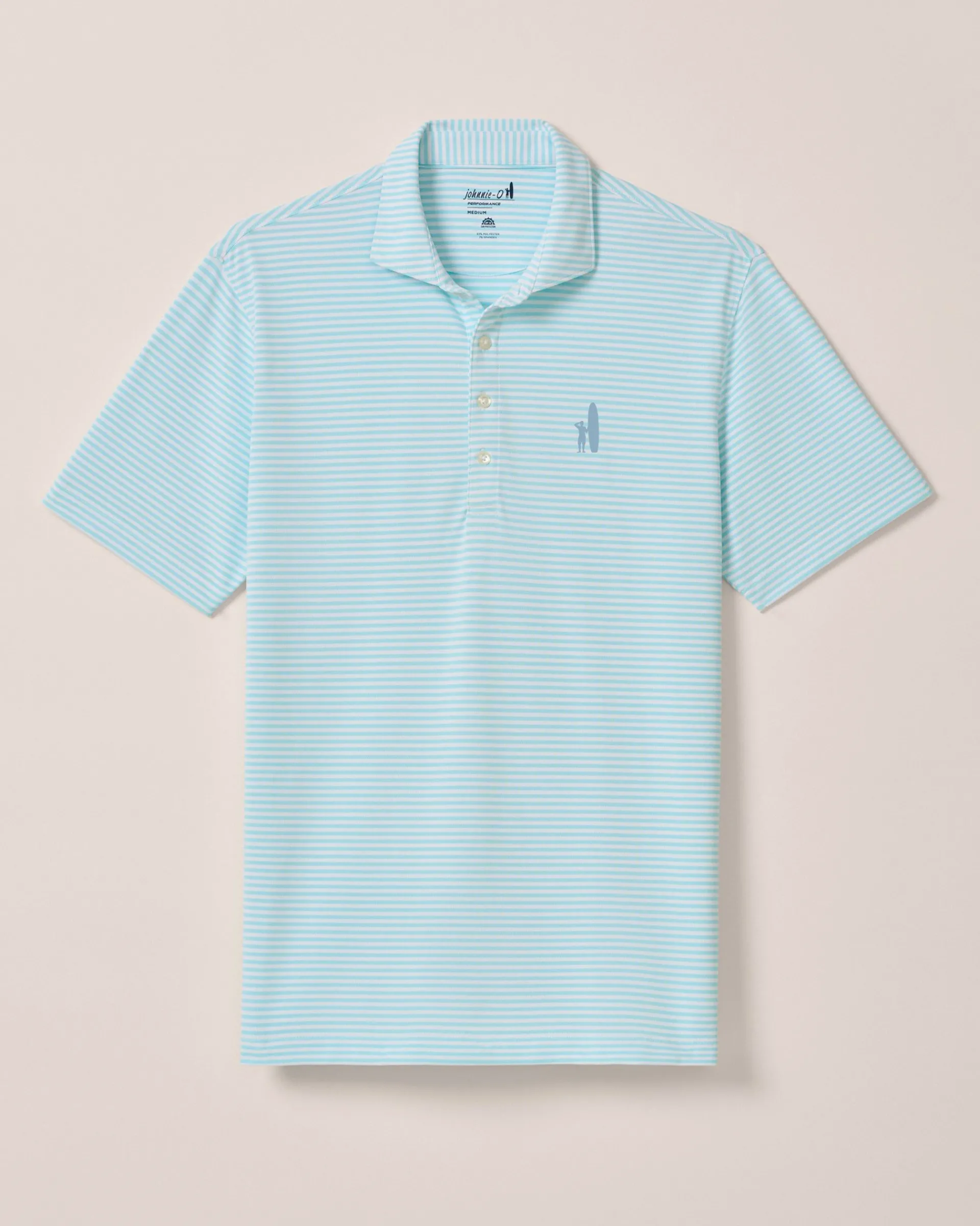 Discount Custom Surfer Logo Performance Mesh Polo - Stetson Stripe Polos|Polos