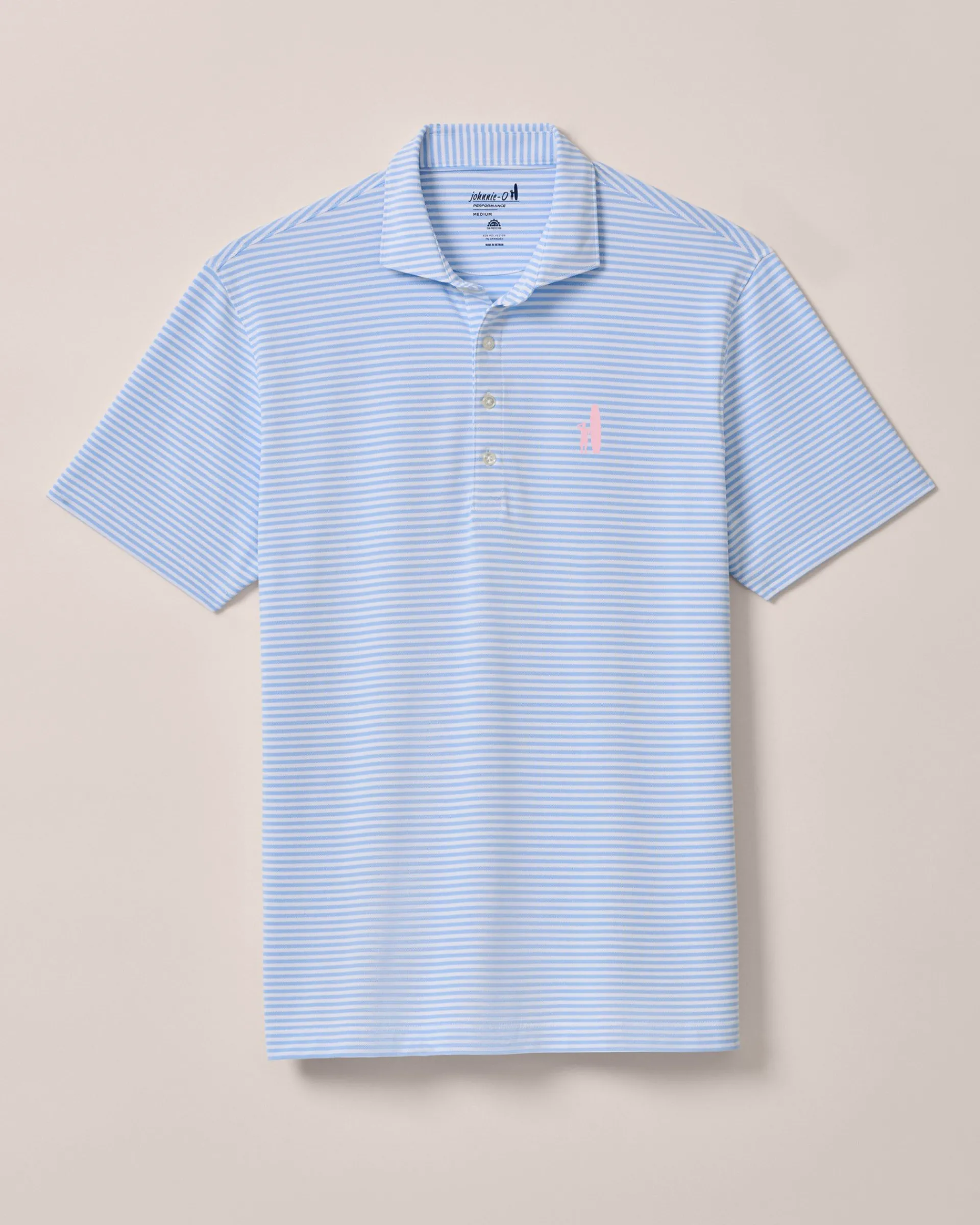 Discount Custom Surfer Logo Performance Mesh Polo - Stetson Stripe Polos|Polos
