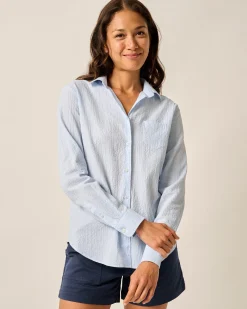 Discount Marisa Stretch Cotton Button Down Shirt Women Shirts & Blouses