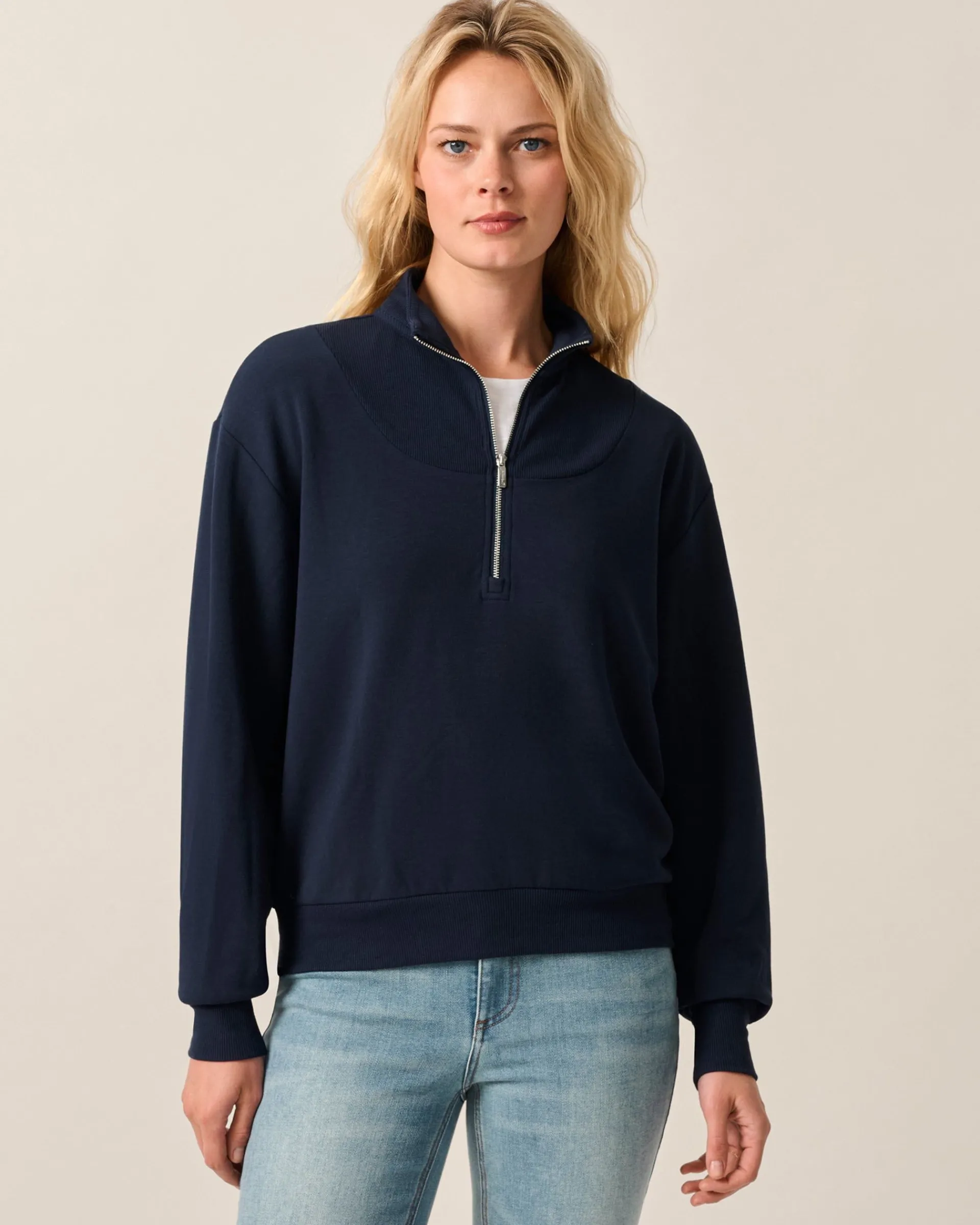 Clearance Naomi Rib Knit 1/4 Zip Women Sweatshirts & Quarter-Zips