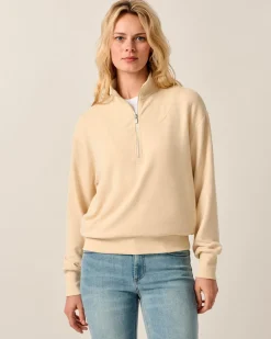 Clearance Naomi Rib Knit 1/4 Zip Women Sweatshirts & Quarter-Zips