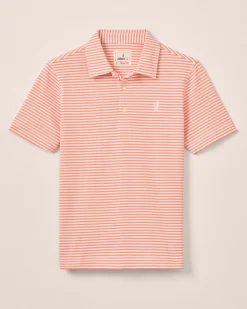 Online Performance Mesh Jr. Polo - Hunter Stripe BOY Polos|Polos