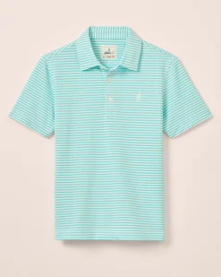 Online Performance Mesh Jr. Polo - Hunter Stripe BOY Polos|Polos