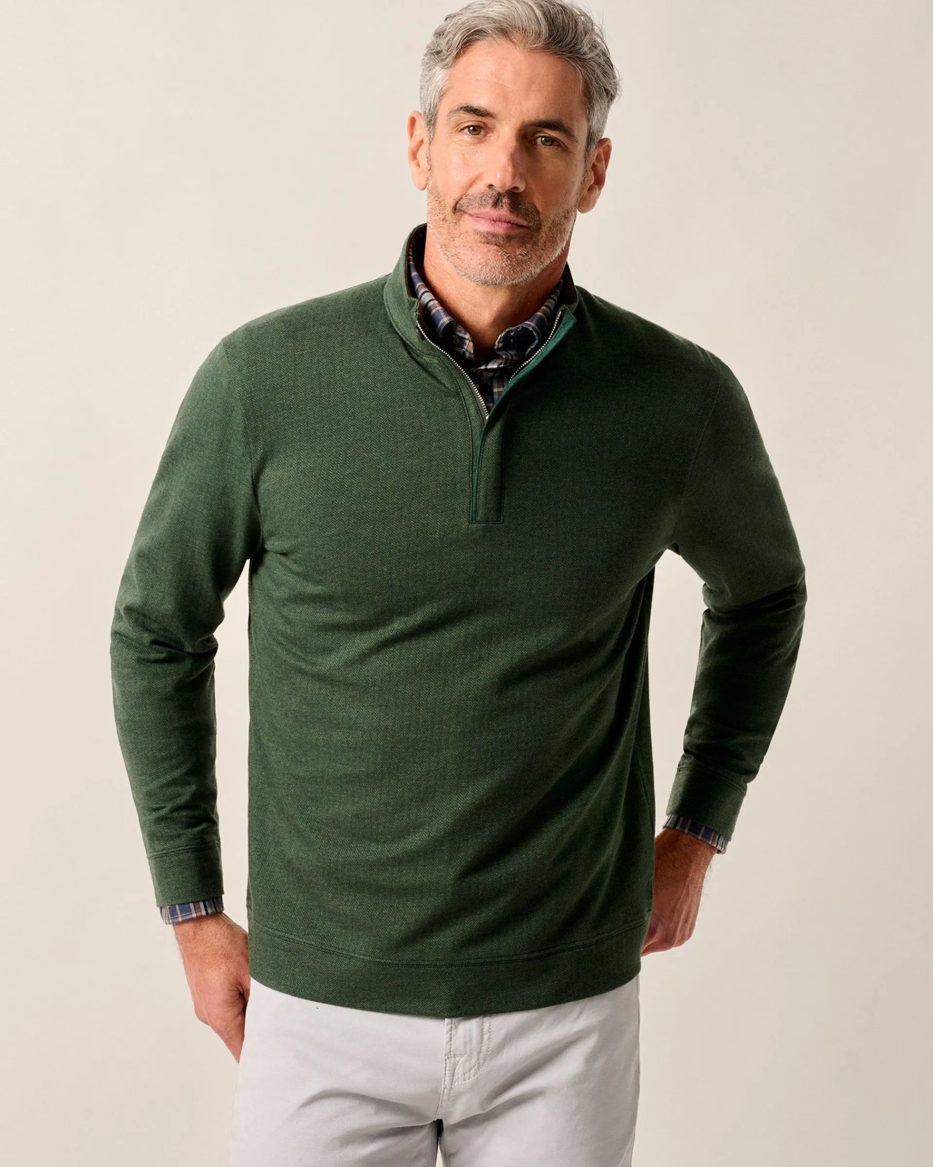 Discount Rubin Herringbone Cashmere Blend 1/4 Zip Pullover Quarter-Zips|Sweaters