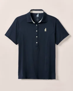 Women's Custom Surfer Logo Angela Performance Jersey Polo Women Polos|Polos & T-Shirts
